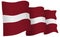 Latvia Flag Waving Vector Illustration