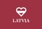 Latvia heart shape love symbol national flag