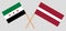 Latvia and Interim Government of Syria. The Latvian and Coalition flags. Official colors. Correct proportion. Vector