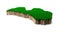 Latvia Map soil land geology cross section with green grass and Rock ground texture 3d illustration