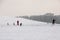 Latvia, Riga - February 17.2017: People winter sports skiin in the snow track route