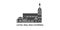Latvia, Riga, Riga Cathedral, travel landmark vector illustration