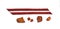 Latvia\'s flag ribbon and amber pieces