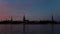Latvia. Sunrise over Riga and Daugava river. Time lapse