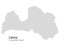 Latvia vector map contour. Europe latvian baltic region country map