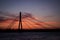 Latvian bridge at sunset.