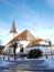 Latvian Evangelical Lutheran Church winter in the small town of Tukums, Latvia February 2019