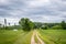 Latvian farmhouse. Rural landscape.