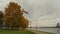 Latvian flag in autumn