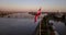 Latvian Flag in Front of Riga, Latvia