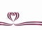 Latvian flag heart-shaped ribbon. Vector illustration.