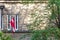 Latvian flag mourning those deported to Siberia in June.