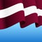 Latvian flag wavy abstract background. Vector illustration.