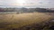 Latvian rural landscape on a foggy autumn morning