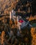 Latzfons, Italy - Aerial view of beautiful Gernstein Castle Castello di Gernstein, Schloss Gernstein at sunrise in South Tyrol