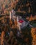 Latzfons, Italy - Aerial view of beautiful Gernstein Castle Castello di Gernstein, Schloss Gernstein at sunrise in tirol