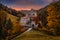 Latzfons, Italy - Beautiful autumn scenery at Gernstein Castle Castello di Gernstein, Schloss Gernsteinat sunrise in South Tyrol