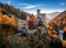 Latzfons, Italy - Beautiful autumn scenery at Gernstein Castle Castello di Gernstein at sunrise in South Tyrol