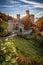 Latzfons, Italy - Beautiful autumn scenery at Gernstein Castle (Castello di Gernstein) at sunrise in South Tyrol