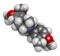 Laudanosine papaver alkaloid molecule. 3D rendering. Atoms are represented as spheres with conventional color coding: hydrogen (