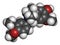 Laudanosine papaver alkaloid molecule. 3D rendering. Atoms are represented as spheres with conventional color coding: hydrogen (