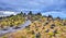 Laufscalavarda, a lava ridge, surrounded by stone cairns - Iceland