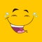 Laugh Cartoon Square Emoticons With Smiley Expression