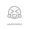 Laugh emoji linear icon. Modern outline Laugh emoji logo concept