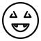 Laugh face icon, outline style