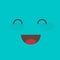 Laugh smile happiness emotion face flat cartoon style, comic cheerful funny icon