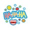 Laugh Sticker, Chat Message Label Icon Colorful Banner