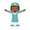 Laughing Black Female Nurse Character