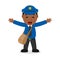 Laughing Black Mailman Cartoon Character