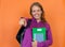 Laughing blond german female student with hoody