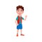 laughing boy gesture ok and approve choice of film in cinema cartoon vector