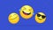 Laughing bright emoticon vector concept illustration of smiling emoji icon for chat, messengers and networks