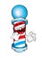 Laughing  cartoon illustration of barber pole light