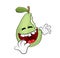 Laughing cartoon illustration of Bitten pear