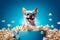 Laughing and charismatic Chihuahua, the perfect companion for a movie night,Generative AI