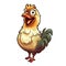 Laughing Chicken Sticker On Isolated Tansparent Background, Png, Logo. Generative AI