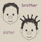 Laughing children\'s faces.