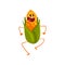 Laughing Corncob Having Fun, Cute Vegetable Character with Funny Face Vector Illustration