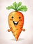 Laughing Cute Carrot: Children\\\'s Book Illustration AI Generated