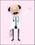 Laughing Doctor Saying Hello Hand Gesture Vector