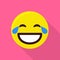 Laughing emoticon icon, flat style