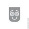 Laughing, emoticon icon. Nice smile. Funny, face vector. Humor, smile, positive symbol for web and mobile apps. Gray on white