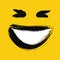 Laughing emoticon painted