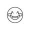 Laughing emoticon with tears of joy outline icon