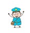 Laughing Excited Postman Character