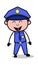 Laughing Expression - Retro Cop Policeman Vector Illustration